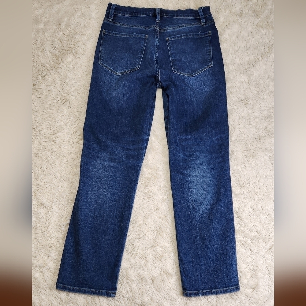 FRAME Denim Women's Le Sylvie Crop High Rise Straight Leg Jeans Sz 26 Distressed - Picture 6 of 15